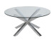 Couchtisch >Hella< in Chromfarben aus Glas - 82x40x82cm (BxHxT)