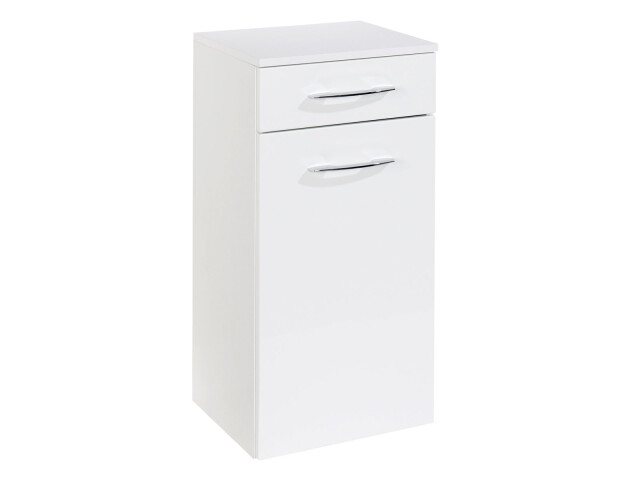 Unterschrank >Graphit< in Weiß Hochglanz aus MDF - 40x79x35cm (BxHxT)