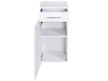 Unterschrank >Graphit< in Weiß Hochglanz aus MDF - 40x79x35cm (BxHxT)