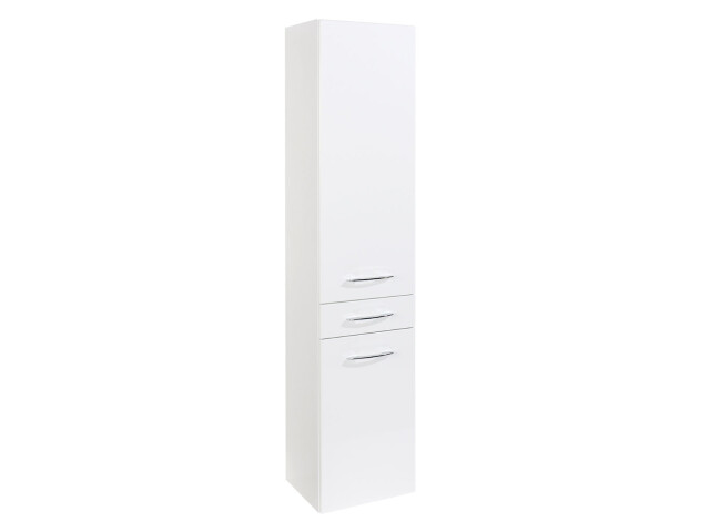 Seitenschrank >Graphit< in Weiß Hochglanz aus MDF - 40x180x35cm (BxHxT)
