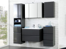 Spiegelschrank >Cleo I< in Graphitgrau - 80x64x20cm (BxHxT)