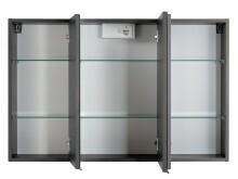 Spiegelschrank >Cleo I< in Graphitgrau - 100x64x20cm (BxHxT)