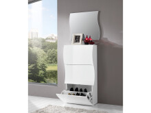 Schuhschrank >Onda< in Weiß/Hochglanz - 71x122x27cm (BxHxT)