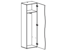 Garderobenschrank >Onda< in Weiß/Hochglanz - 63x185x40cm (BxHxT)