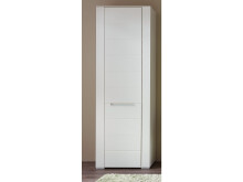 Garderobenschrank >Rolland< in Weiß aus MDF - 65x198x41cm (BxHxT)