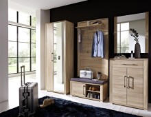 Garderobenschrank >Davenport< in Sonoma-Eiche hell aus MDF - 74x200x40cm (BxHxT)