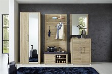 Garderobenschrank >Davenport< in Sonoma-Eiche hell aus MDF - 74x200x40cm (BxHxT)