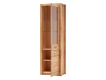 Vitrine >Leduc< in Kernbuche/RE aus Metall - 66x203x40cm (BxHxT)