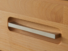 Vitrine >Leduc< in Kernbuche/RE aus Metall - 66x203x40cm (BxHxT)