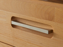 Vitrine >Leduc< in Kernbuche aus Metall - 98x203x40cm (BxHxT)