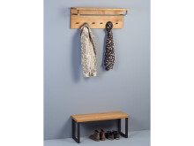 Wandgarderobe >Michael< in Wildeiche aus Massivholz - 80x30x26cm (BxHxT)