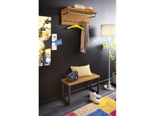 Sitzbank >Michael< in Wildeiche aus Massivholz geölt - 80x40x30cm (BxHxT)