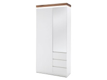 Garderobenschrank >Lisa< in weiß matt aus MDF - 91x198x38cm (BxHxT)