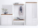 Garderoben-Set >Lisa< in Weiß matt Asteiche - 285x198x38 (BxHxT)