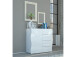 Highboard >Onda< in Weiß/Hochglanz - 90x81.2x40cm (BxHxT)