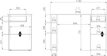 Schreibtisch >Max< in Icy-Weiß - 115x75x50cm (BxHxT)