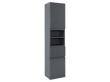 Badezimmer-Set >Cleo I< in Grau/Hochglanz aus MDF