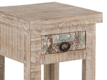 Beistelltisch >Singrauli< in ANTIQUE weiß aus Mangoholz - 35x75x35cm (BxHxT)