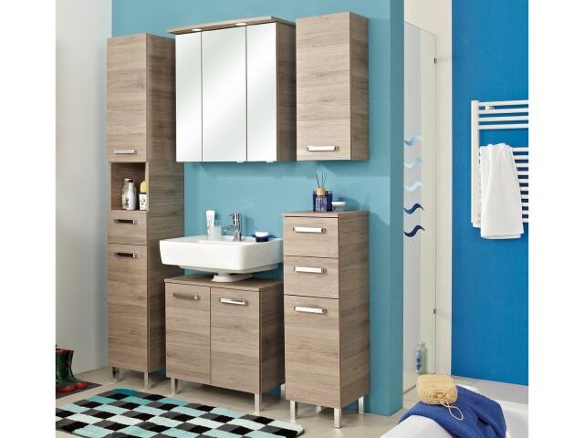 Badezimmer-Set >Sheela I< (5-teilig) in Chrom-Glanz - 150x195,5x33cm (BxHxT)
