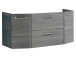 Waschbeckenunterschrank >Abelica II< in Graphit Struktur - 111x51,5x48 (BxHxT)