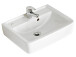 Waschbecken >Abelica II< in Weiß aus Keramik - 50x12x39cm (BxHxT)