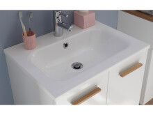 Badezimmer-Set >Jenn I< (7-teilig) in Weiß aus Glas - 161,5x205x46cm (BxHxT)