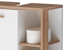 Waschbeckenunterschrank >Jenn< in Weiß/Hochglanz - 60,5x65x33 (BxHxT)