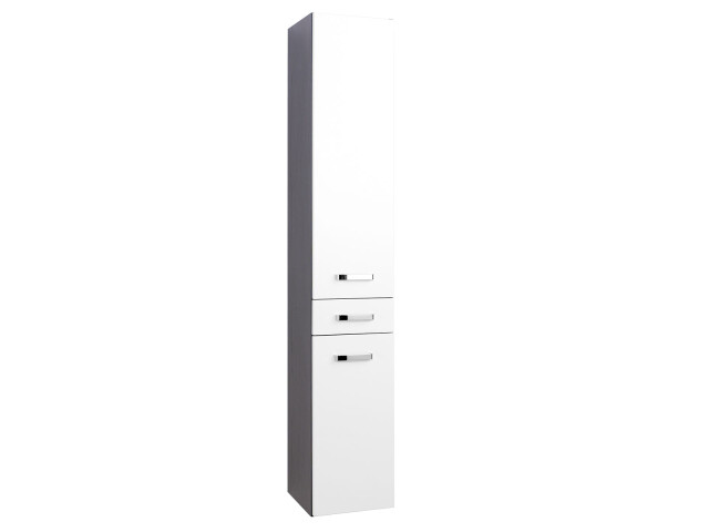 Hochschrank >Bologna< in Weiß/Hochglanz aus MDF - 30x180x35cm (BxHxT)