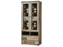 Vitrine >Britta< in Driftwood Nachbildung aus Glas - 83x188x39cm (BxHxT)