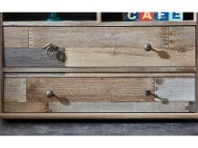 Vitrine >Britta< in Driftwood Nachbildung aus Glas - 83x188x39cm (BxHxT)