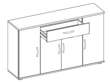 Sideboard >Lissy< in Weiß aus Kunststoff -...