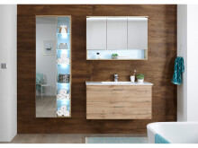 Badezimmer-Set >Bella< (3-teilig) in Wildeiche aus Glas - 165x190x45cm (BxHxT)