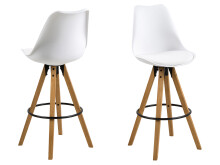 Barhocker >Diva I< (2er Set) in Weiß aus Kunststoff - 48,5x111,5x55cm (BxHxT)