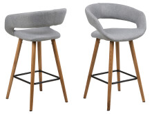 Barhocker >Gamarond I< (2er-Set) in Hellgrau - 56x87x43 (BxHxT)