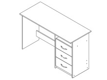 Schreibtisch >Mack< (B/H/T 123 x 76 x 50 cm) in Beton - 123x76x50cm (BxHxT)