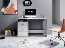 Schreibtisch >Mack< (B/H/T 123 x 76 x 50 cm) in Beton - 123x76x50cm (BxHxT)