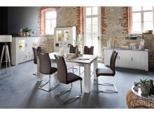 Esszimmerstuhl >Kerrin< (2-er Set) in Braun aus Echtleder - 45x102x58cm (BxHxT)