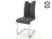 Esszimmerstuhl >Kerrin< (2-er Set) in Schwarz aus Echtleder - 45x102x58 (BxHxT)