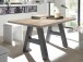 Esstisch >Trey I< in Eiche sägerau aus MDF - 140x75x90cm (BxHxT)