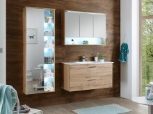 Hochschrank >Bella< in Wildeiche aus Glas - 55x160x30cm (BxHxT)