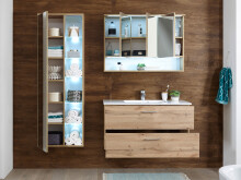 Hochschrank >Bella< in Wildeiche aus Glas - 55x160x30cm (BxHxT)
