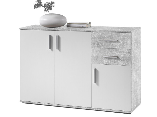Kommode >Freida< (B/H/T 120 x 82 x 35 cm) in Beton - 120x82x35cm (BxHxT)