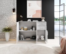 Kommode >Freida< (B/H/T 120 x 82 x 35 cm) in Beton - 120x82x35cm (BxHxT)