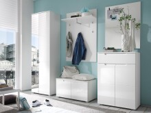 Garderobenschrank >Suzette< in Weiß aus MDF - 60x198x40cm (BxHxT)