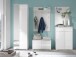 Garderobenschrank >Suzette< in Weiß aus MDF - 60x198x40cm (BxHxT)