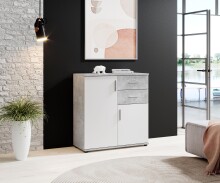 Kommode >Freida< (B/H/T 80 x 82 x 35 cm) in Beton -...