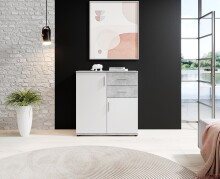 Kommode >Freida< (B/H/T 80 x 82 x 35 cm) in Beton - 80x82x35cm (BxHxT)