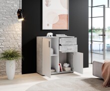 Kommode >Freida< (B/H/T 80 x 82 x 35 cm) in Beton - 80x82x35cm (BxHxT)