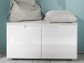 Sitzbank >Suzette< in Weiß aus MDF - 80x43x40cm (BxHxT)