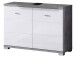 Waschbeckenunterschrank >Peter< in Beton aus MDF - 80x57x31cm (BxHxT)